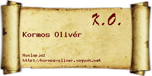 Kormos Olivér névjegykártya