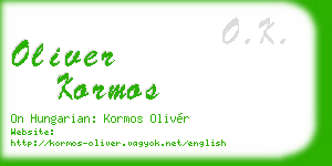 oliver kormos business card