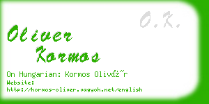 oliver kormos business card